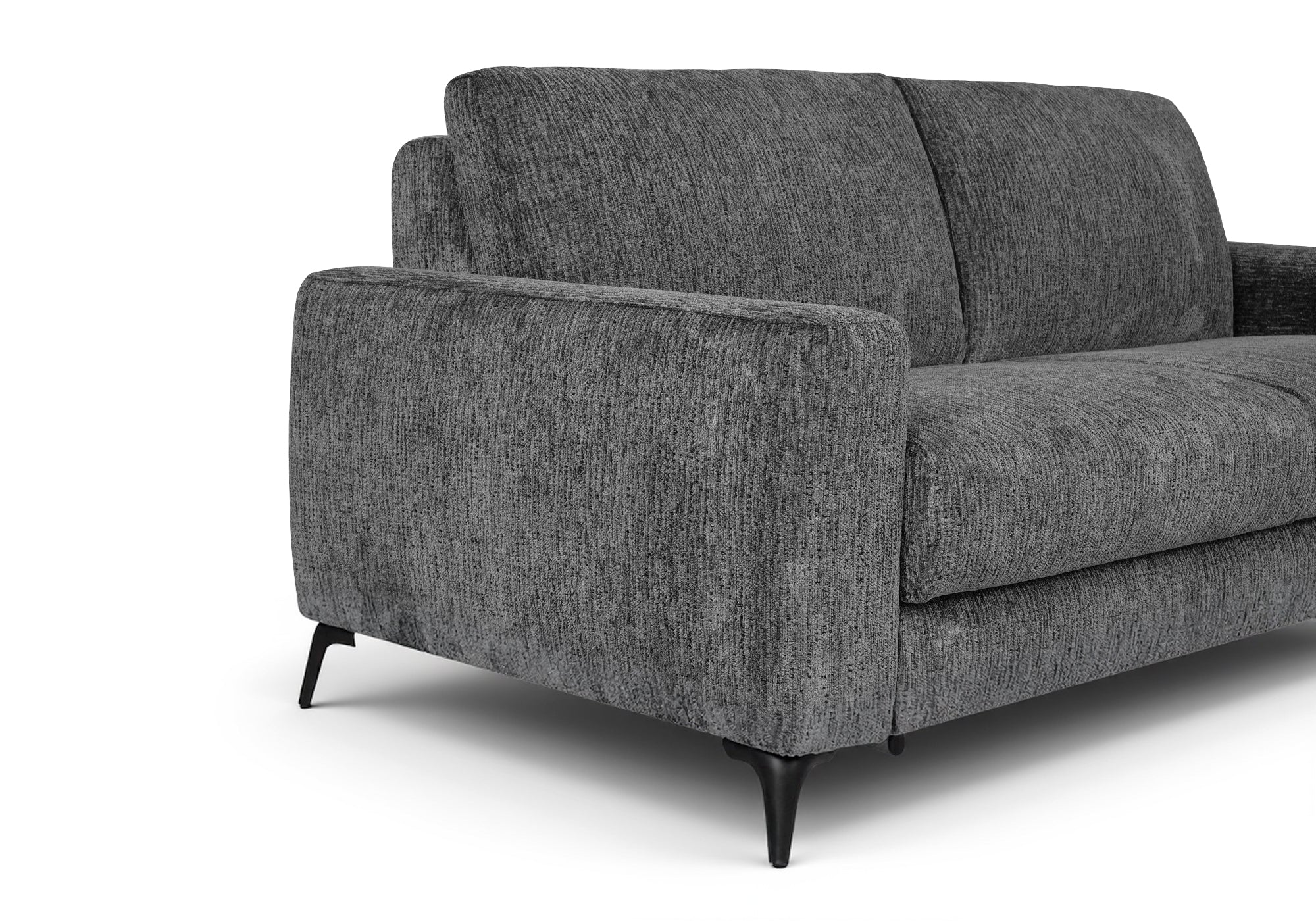 Canapé convertible express 3 places en velours chiné gris foncé NONA