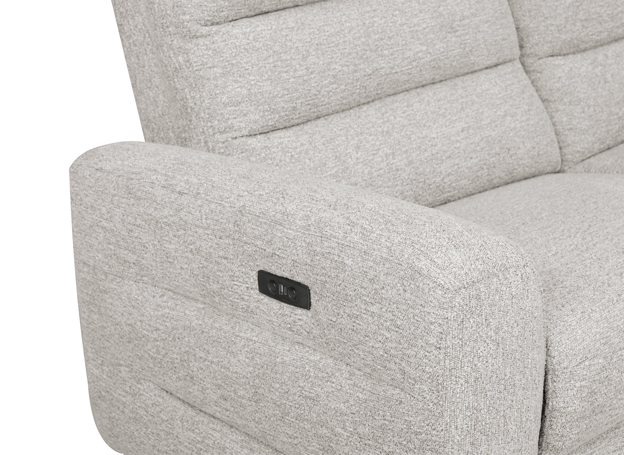 Canapé 3 places relax électrique en tissu bouclette beige DAVY
