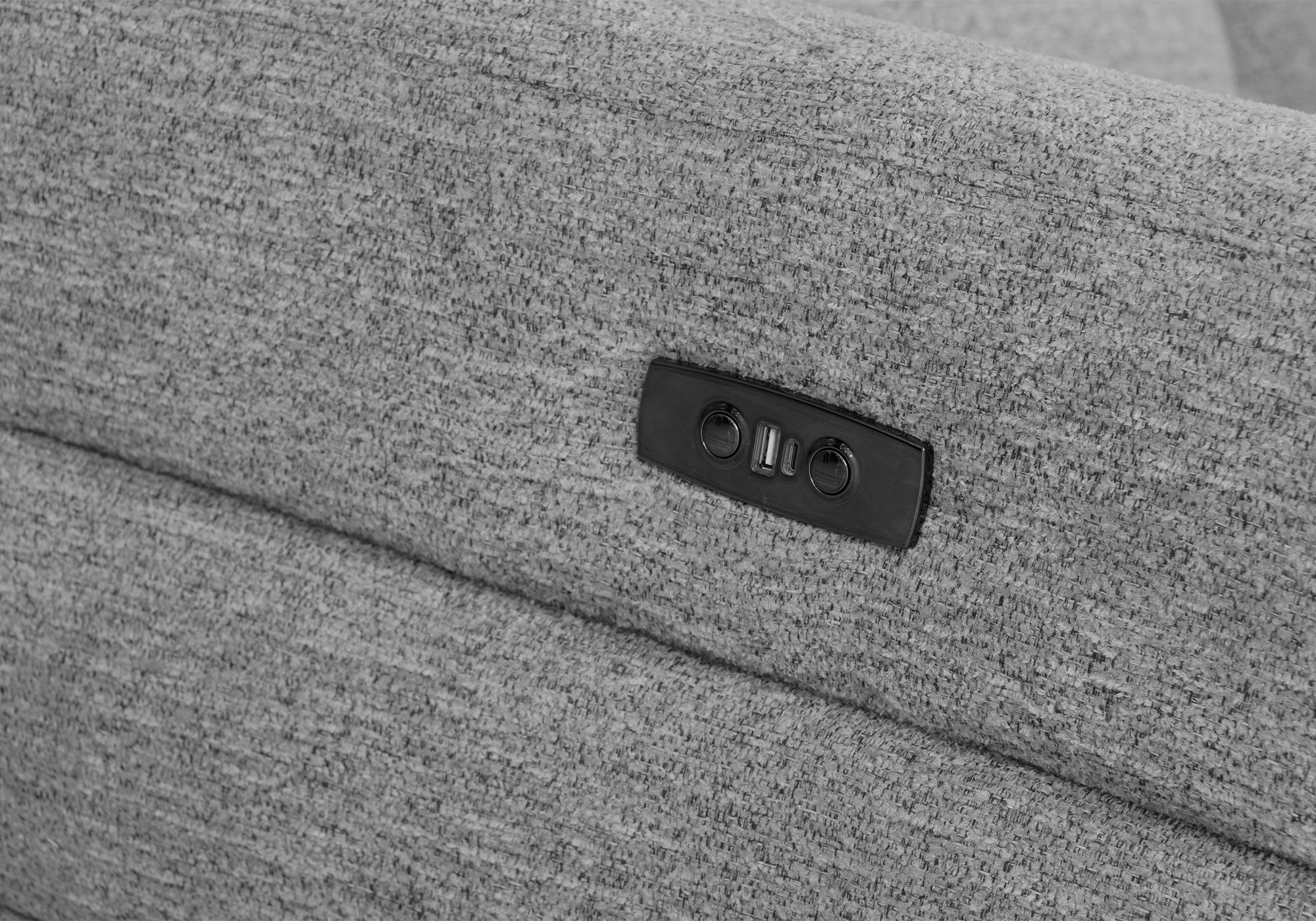 Canapé 3 places relax électrique en tissu bouclette gris DAVY