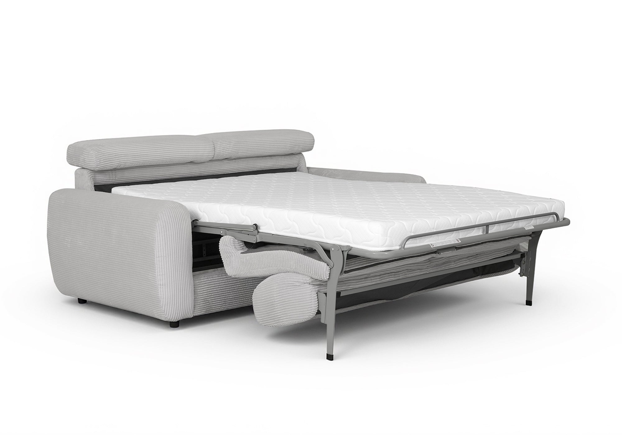 Canapé convertible 3 places en velours côtelé gris TOGO