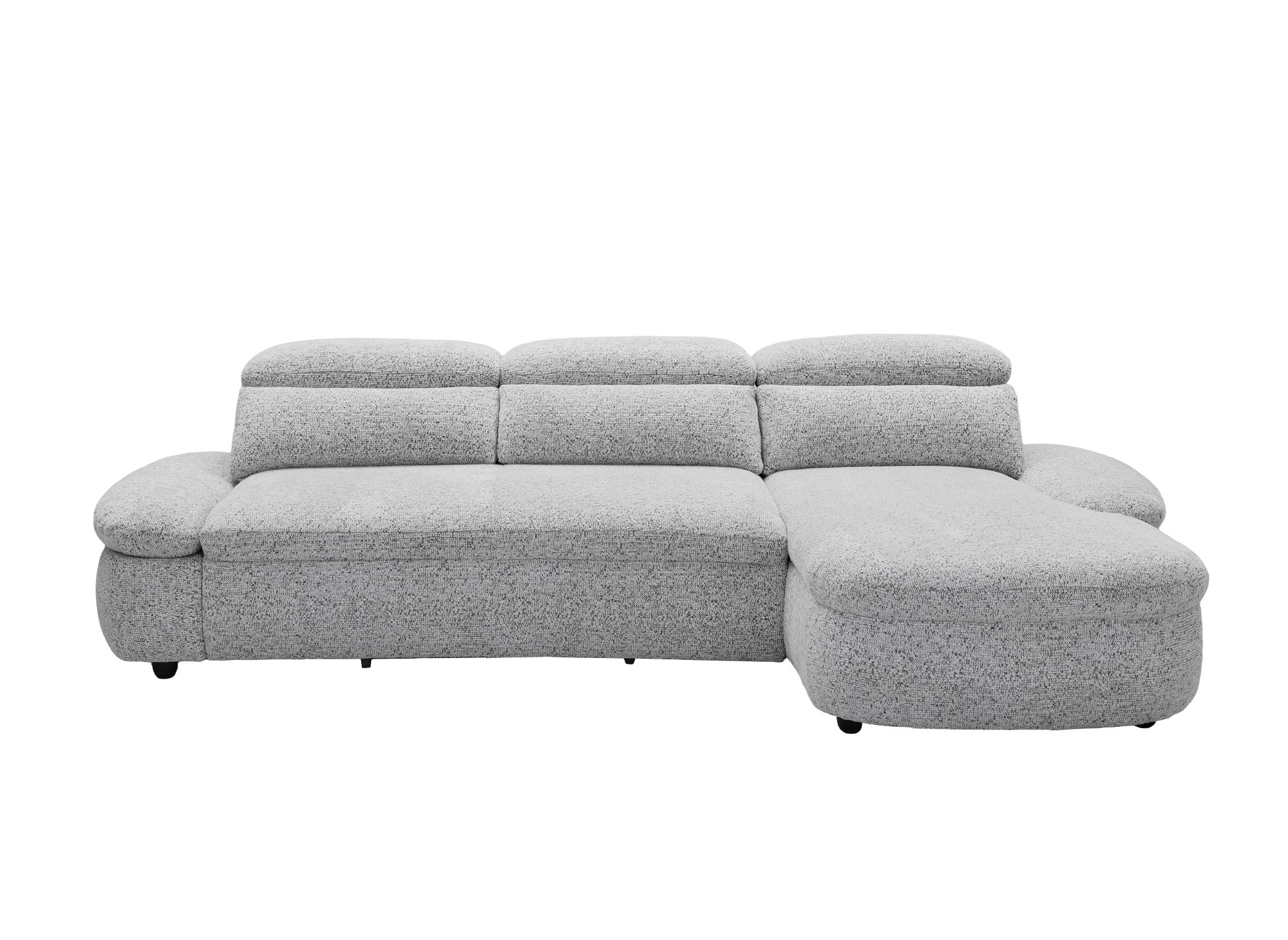 Canapé d'angle relax électrique en tissu bouclette gris CLEMENT - Angle droit