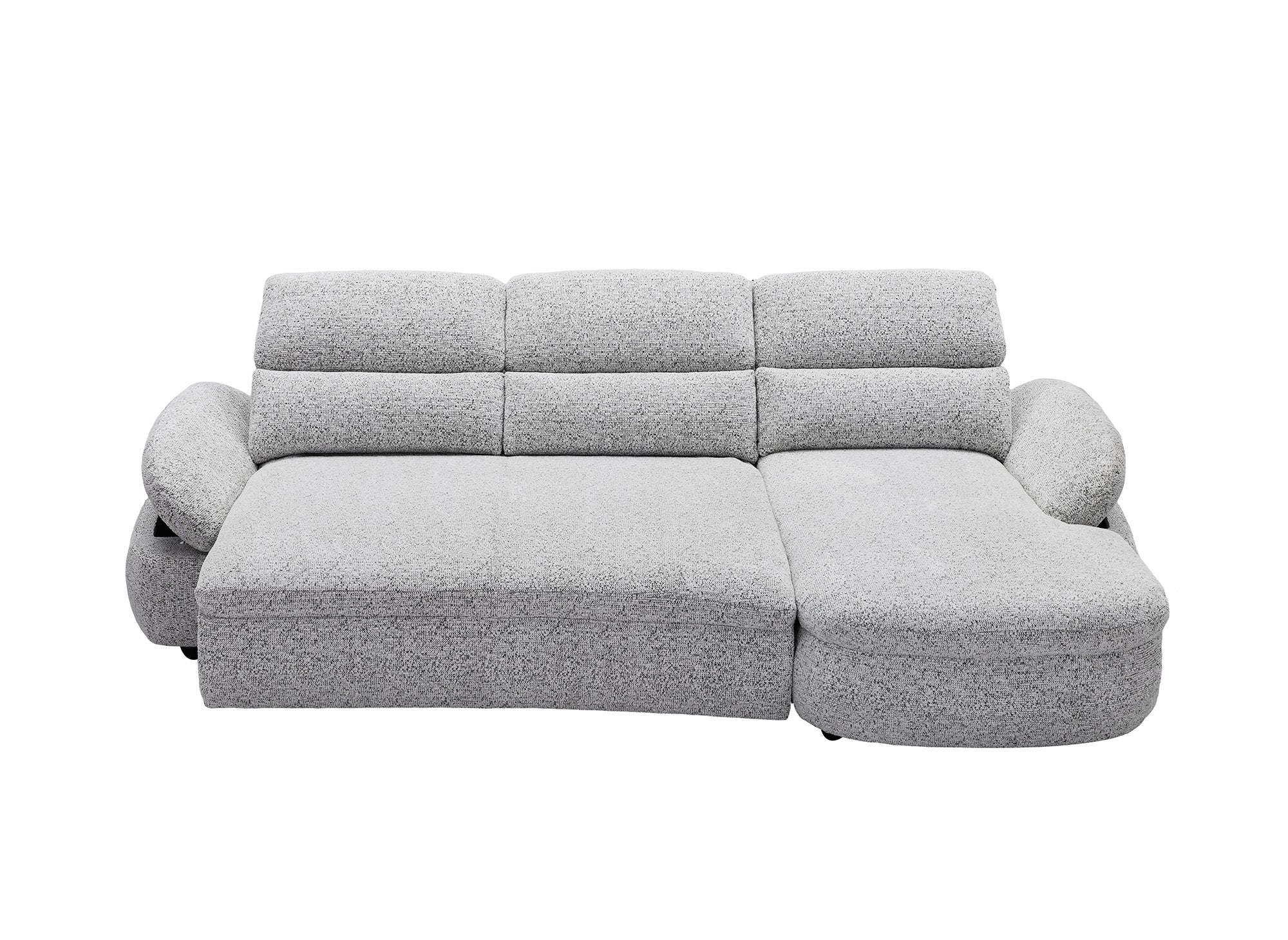 Canapé d'angle relax électrique en tissu bouclette gris CLEMENT - Angle droit