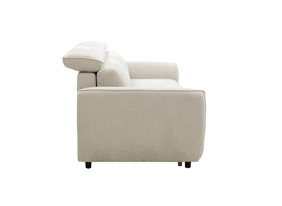 Canapé convertible express 3 places en tissu texturé beige JACINTHE