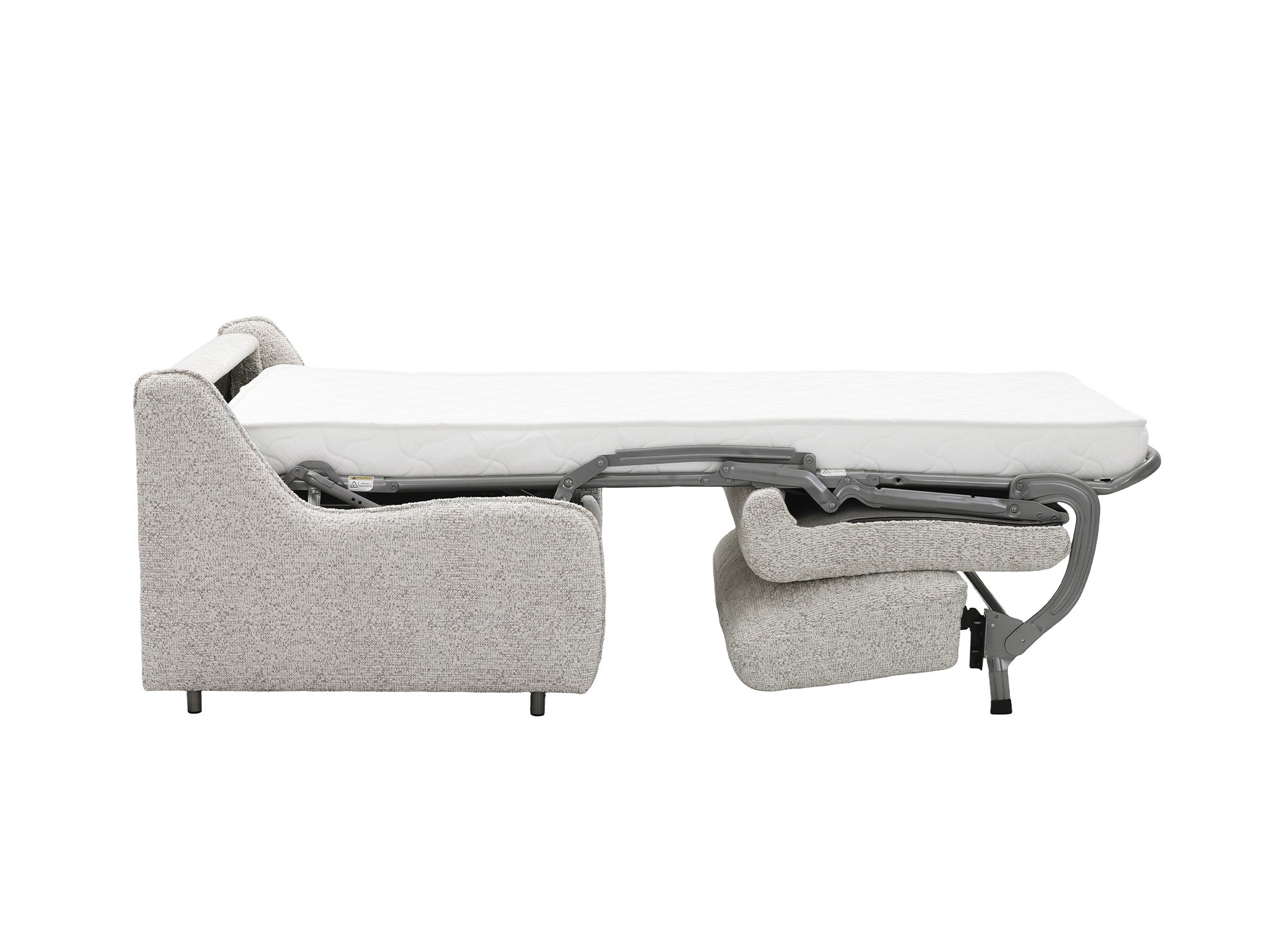 Canapé convertible express 1 place en tissu bouclette beige IMELDA
