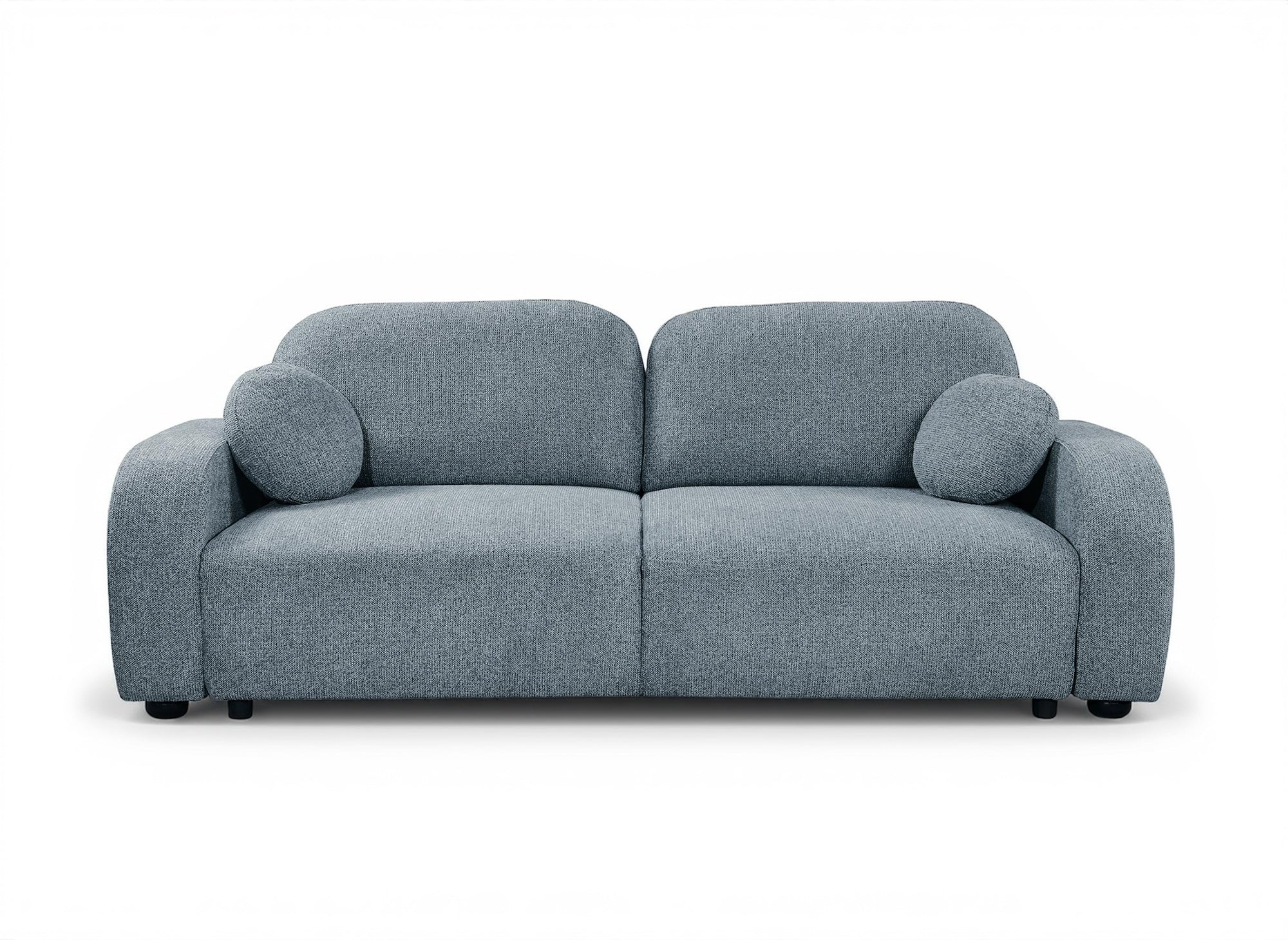 Canapé convertible 3 places en tissu bouclette bleu MAYORA