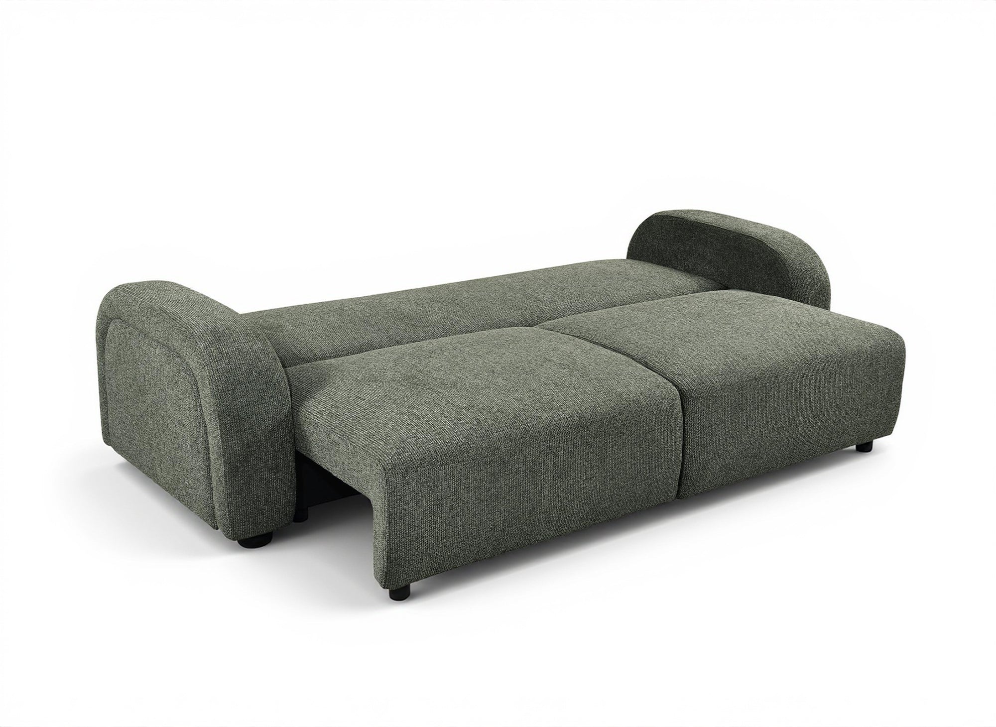 Canapé convertible 3 places en tissu bouclette vert MAYORA