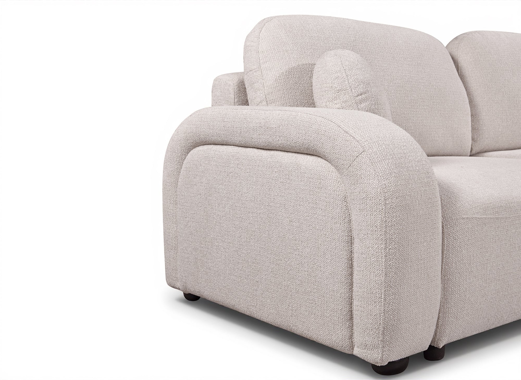 Canapé convertible 3 places en tissu bouclette beige MAYORA