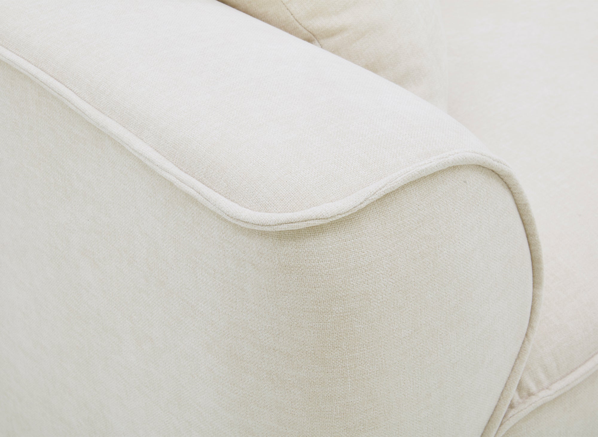 Canapé droit 3 places en velours chiné beige ABELIA