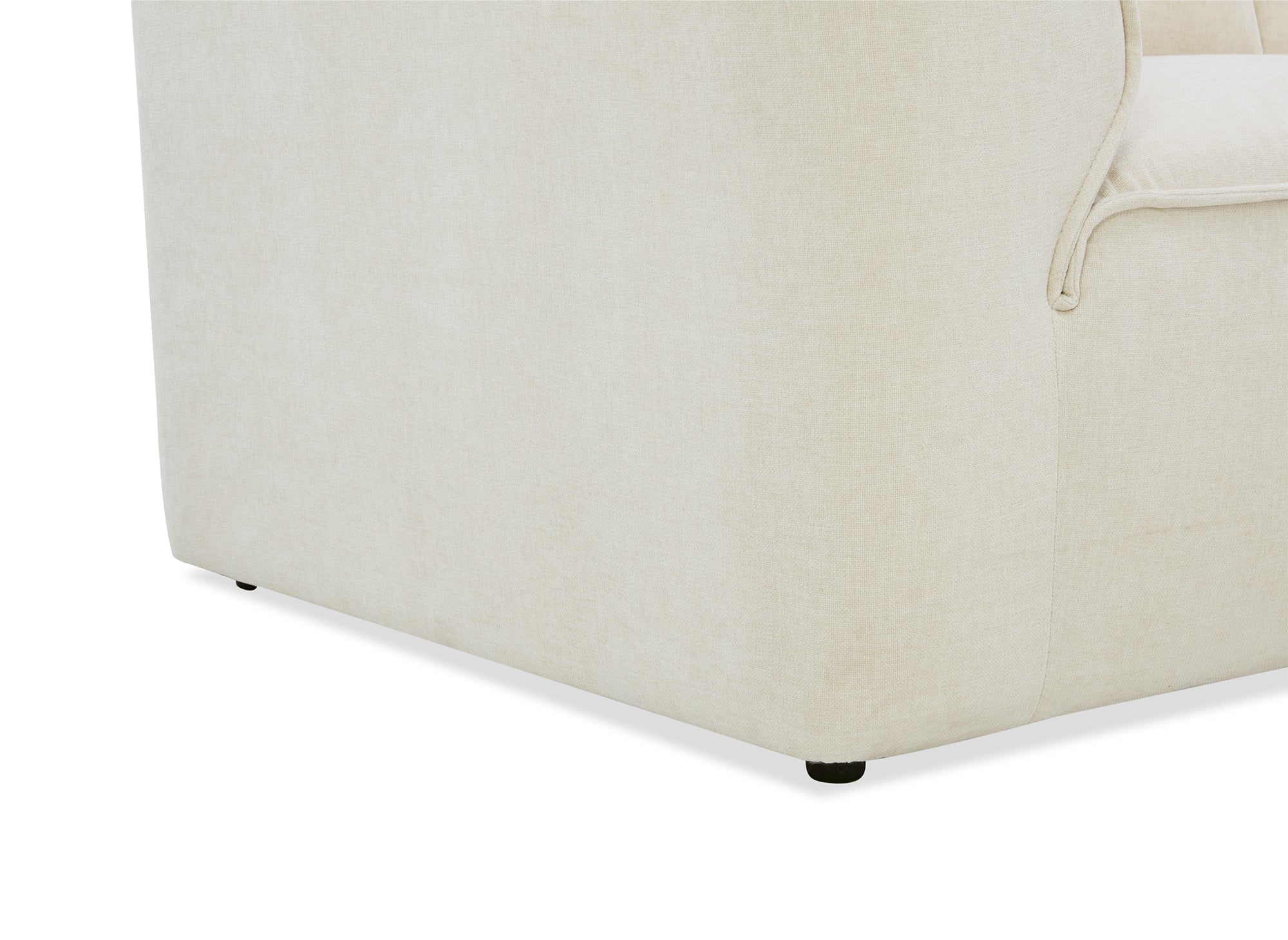 Canapé droit 3 places en velours chiné beige ABELIA