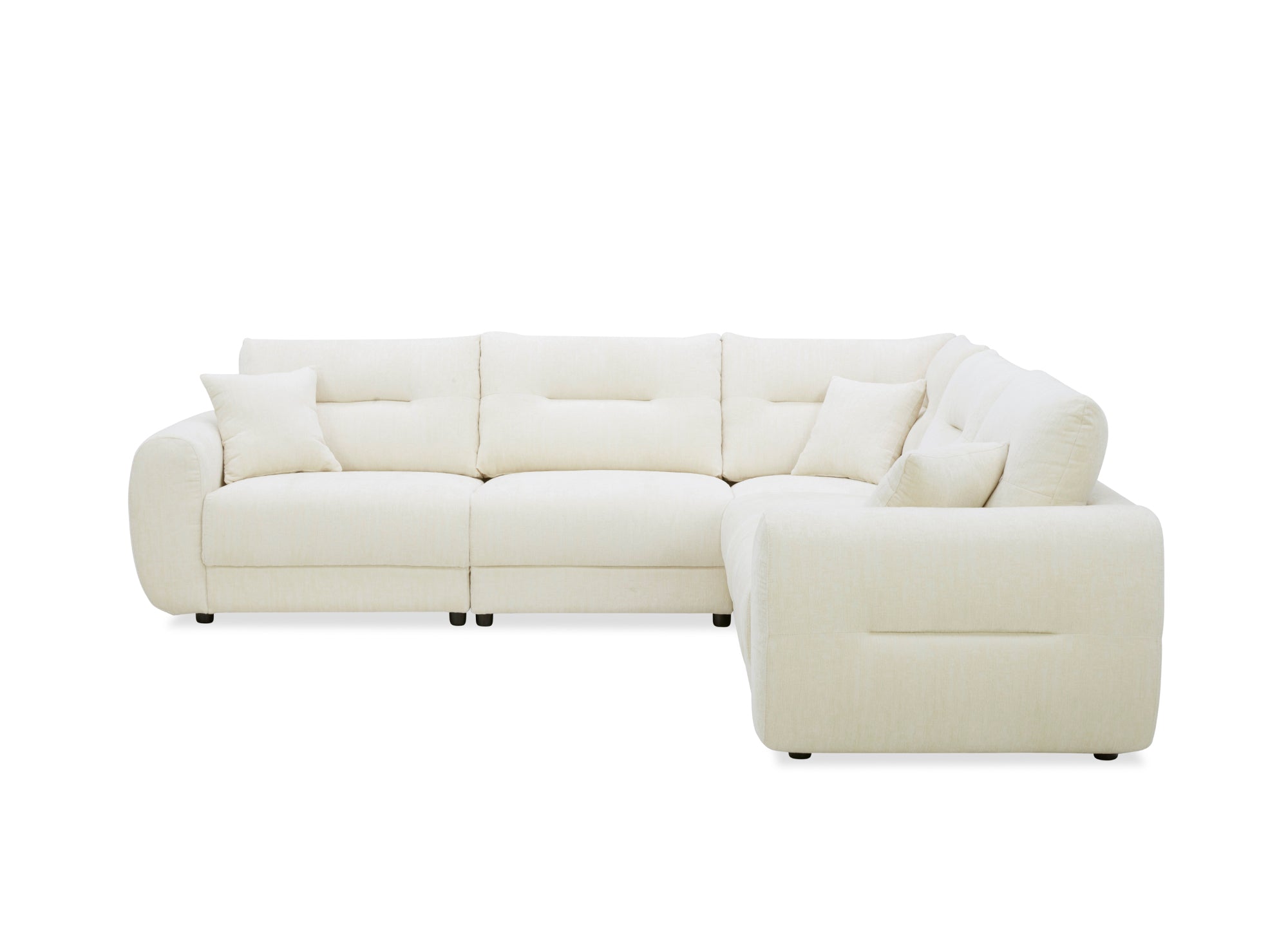 Canapé d'angle en velours chiné beige BALIANE