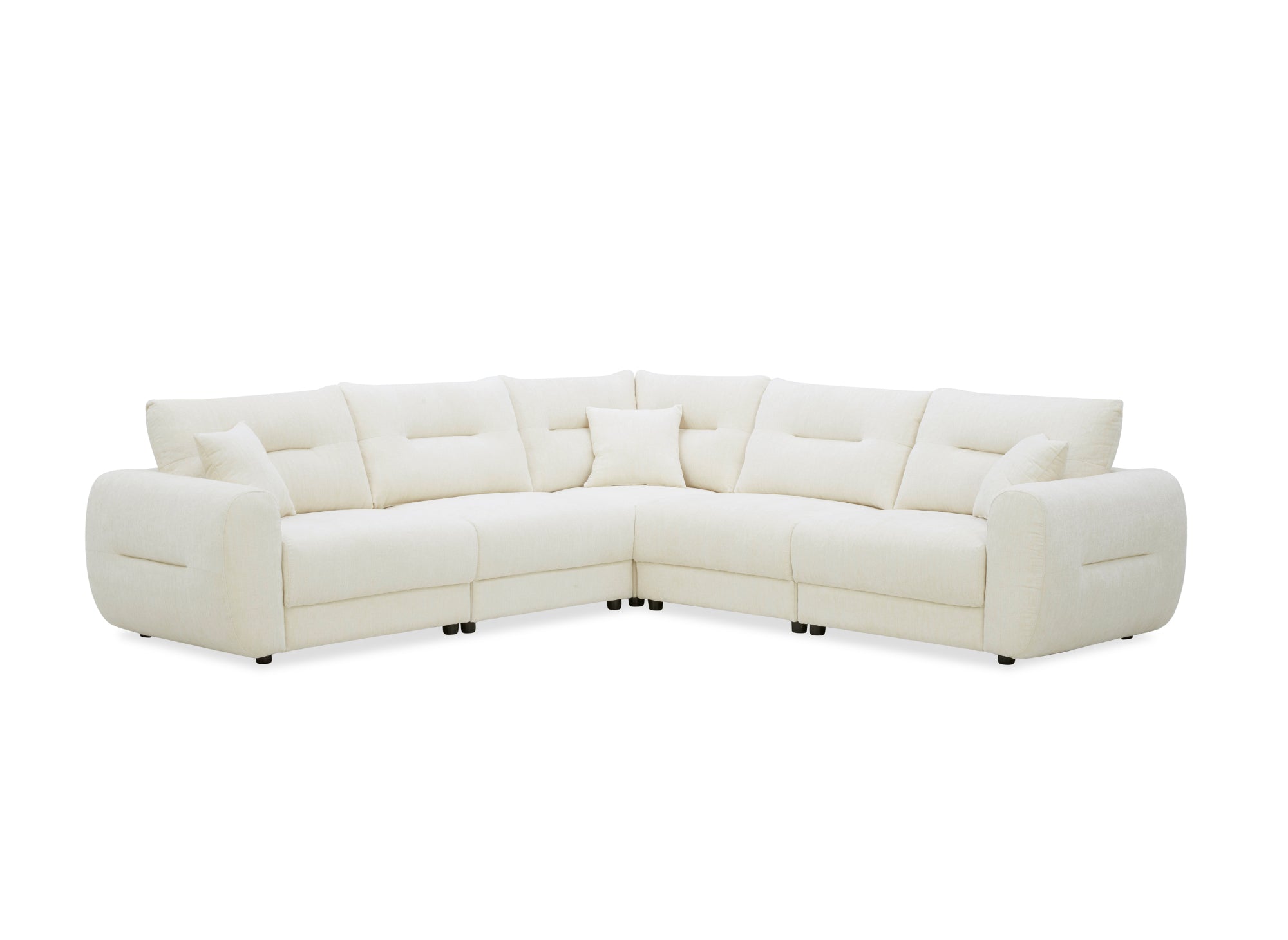 Canapé d'angle en velours chiné beige BALIANE