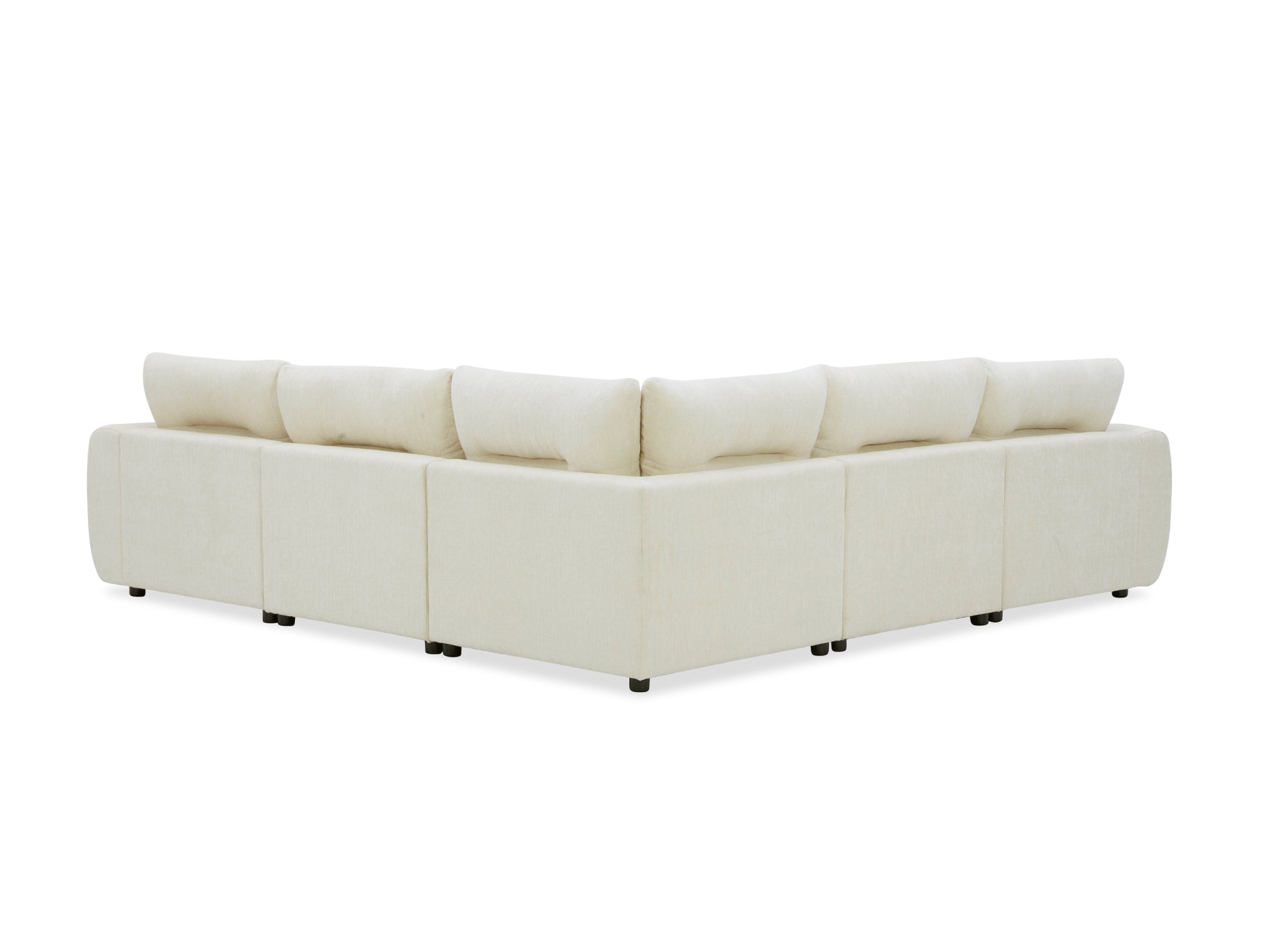 Canapé d'angle en velours chiné beige BALIANE