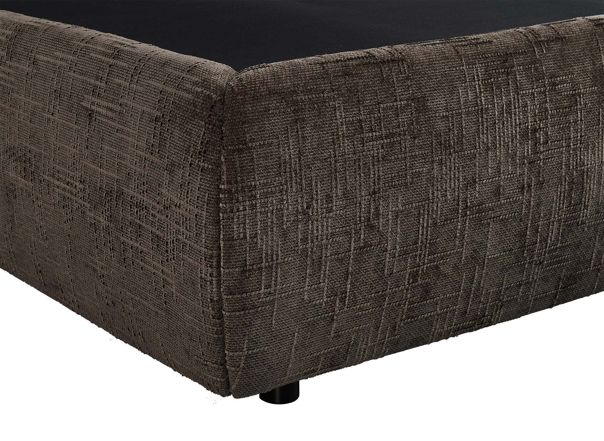 Lit coffre en velours chiné marron 140x190 cm MELY