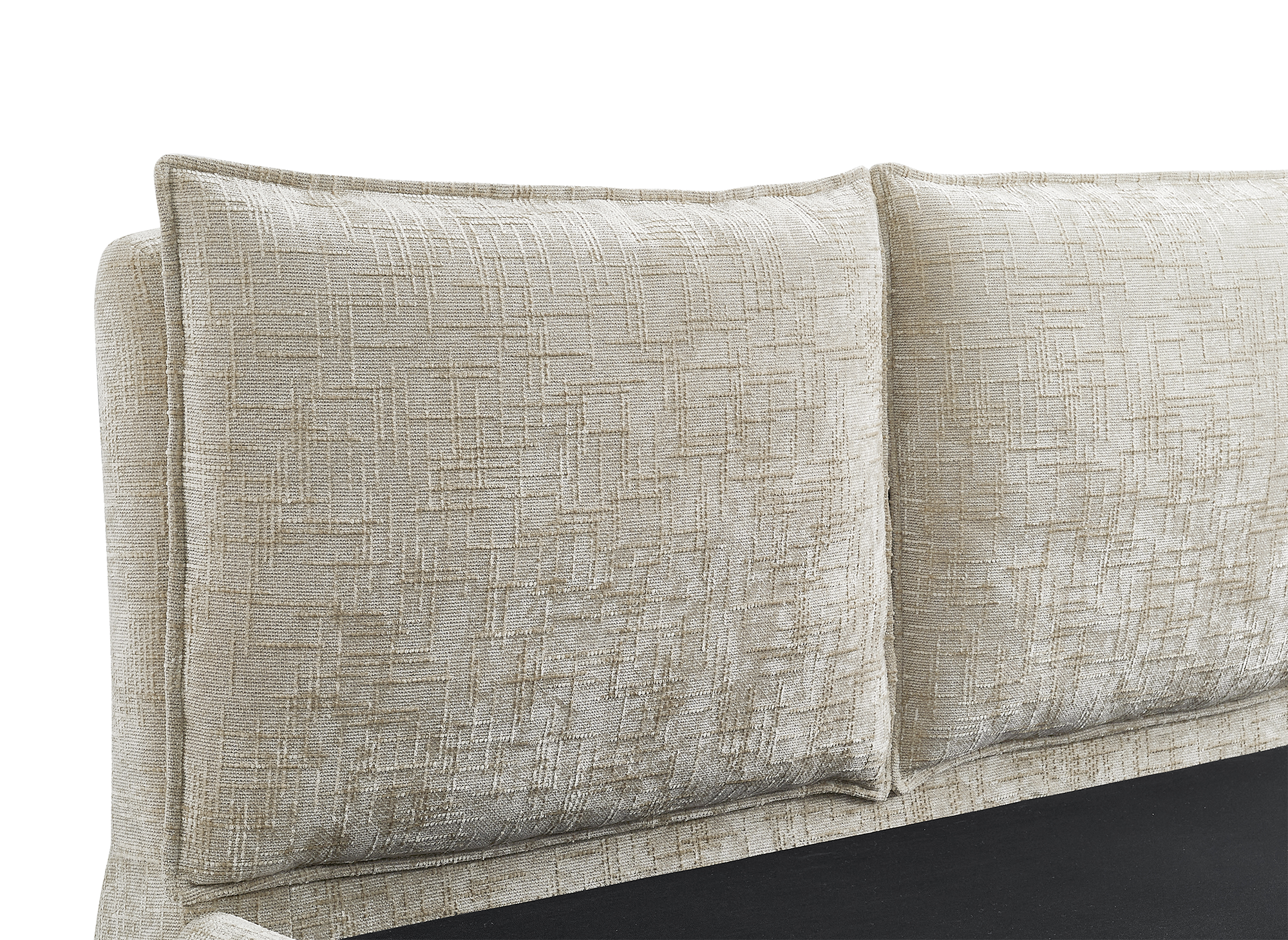 Lit coffre en velours chiné taupe 140x190 cm MELY