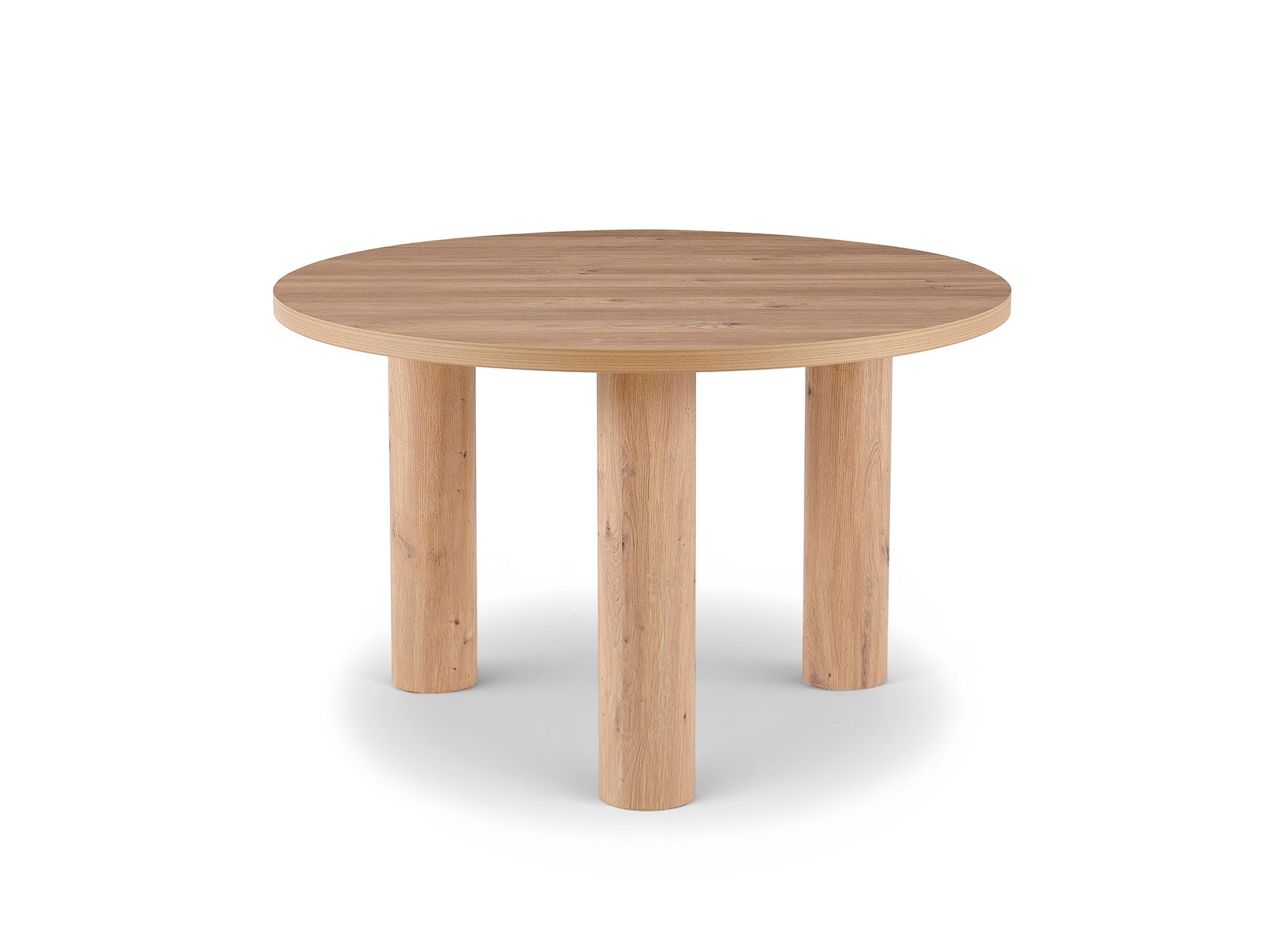 Table à manger ronde effet bois LORINA
