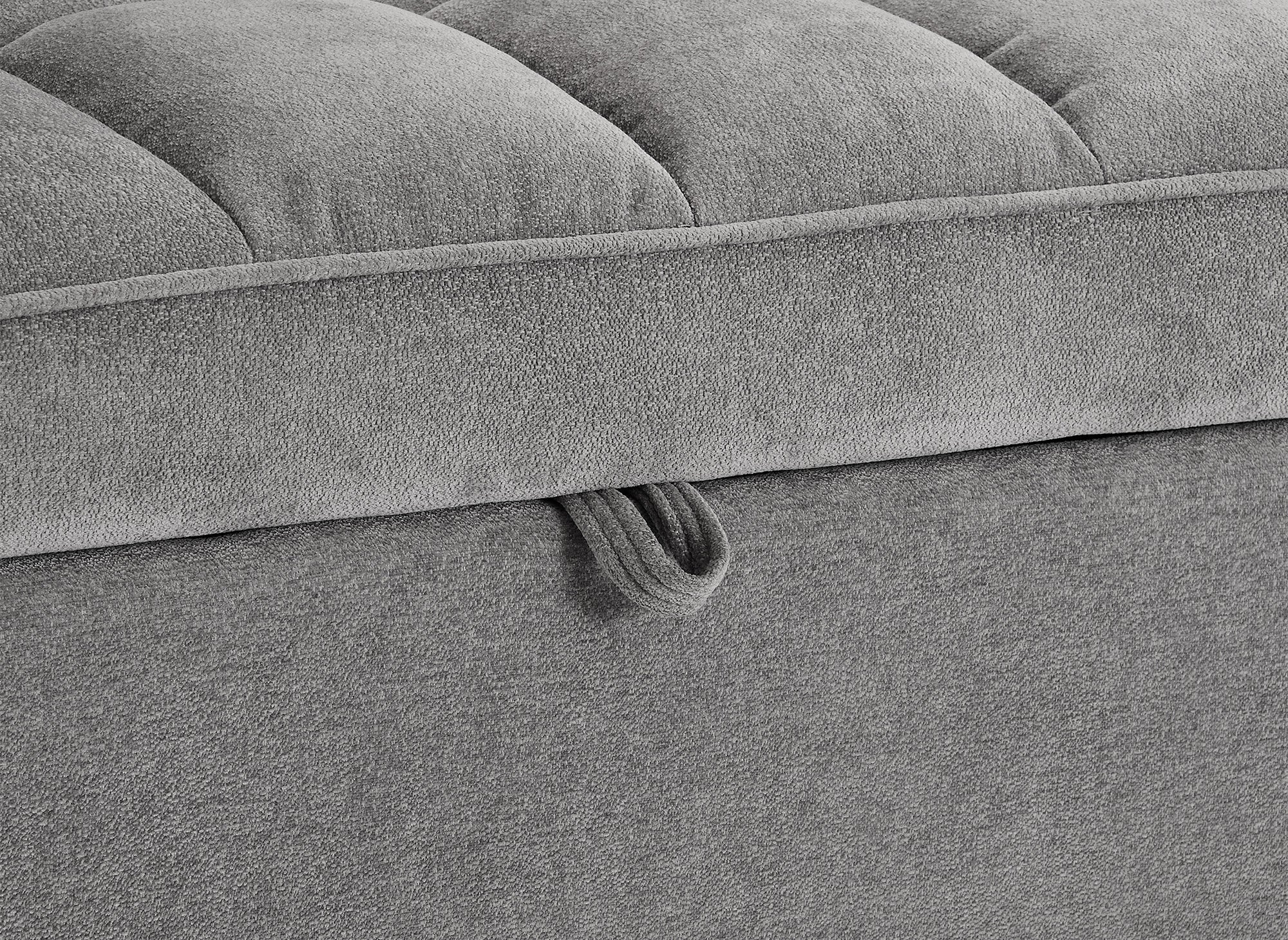 Canapé convertible 2 places en velours texturé gris JASPER