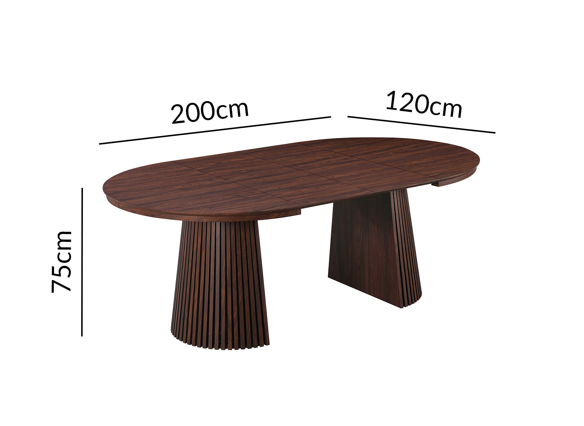 Table à manger ronde extensible en bois foncé 120-200cm HEKA