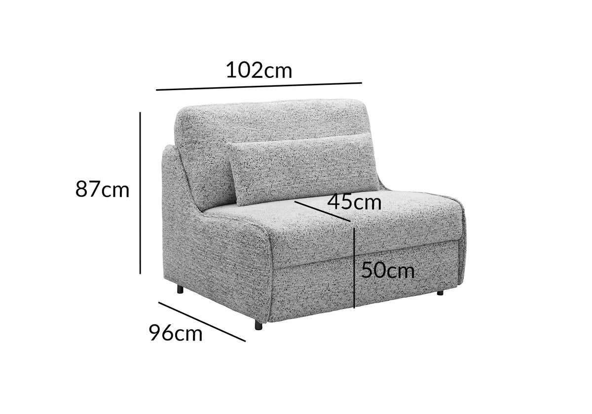 Canapé convertible express 1 place en tissu bouclette gris IMELDA
