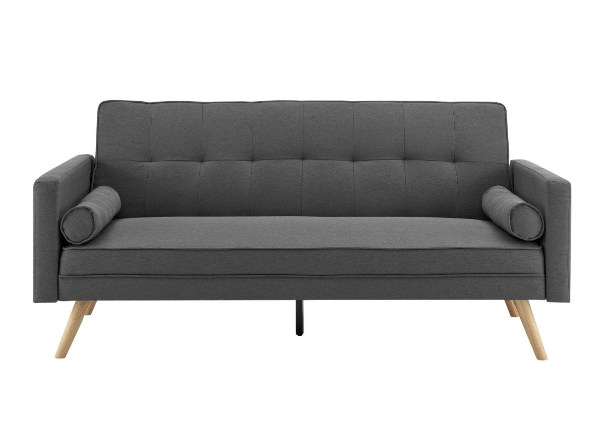 Banquette clic clac gris foncé en tissu TANIA - DécoInParis