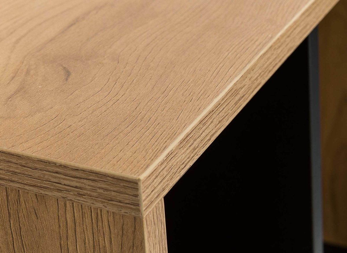 Bibliothèque design en bois noir et chêne 6 niches OFELIA - DécoInParis