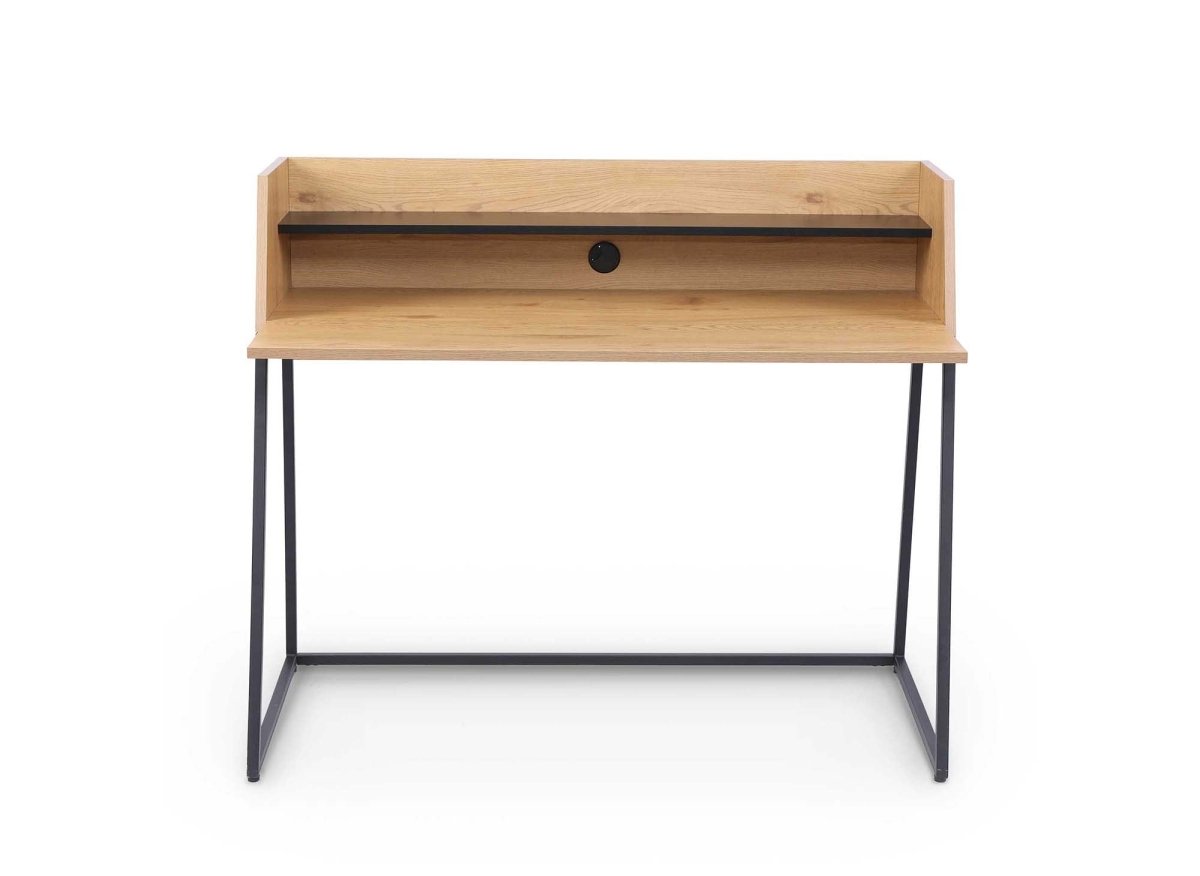 Bureau avec étagère design industriel en bois et métal LUDINE - DécoInParis