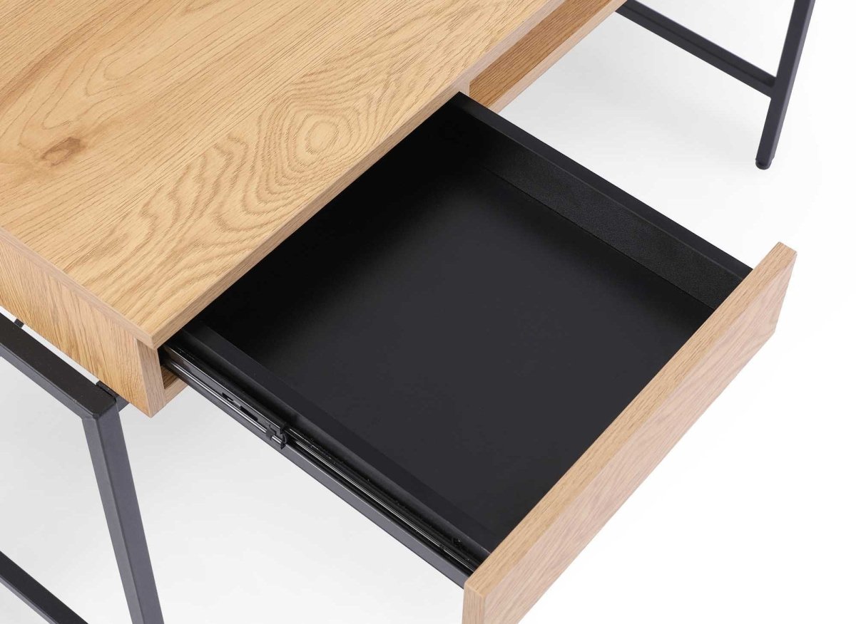 Bureau compact design industriel en bois et métal EDMOND - DécoInParis