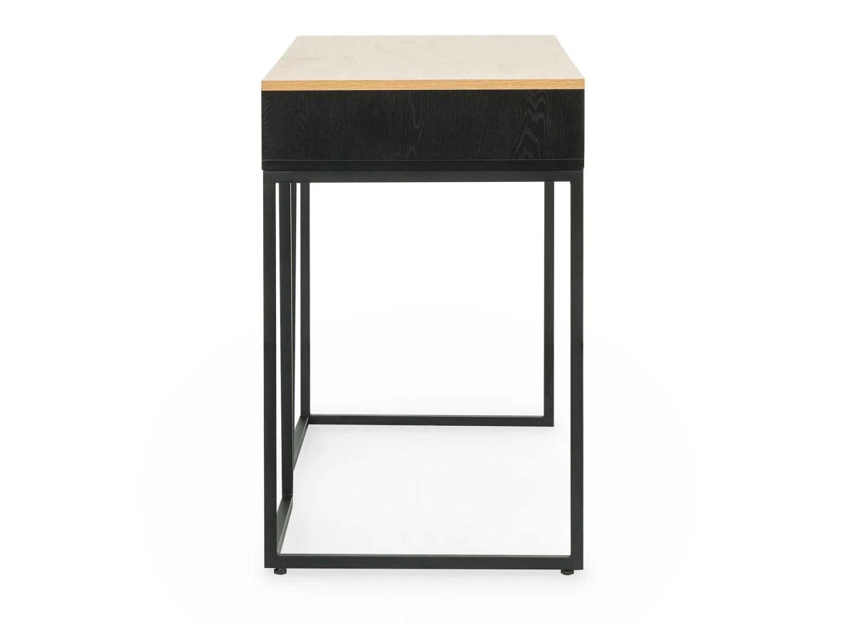 Bureau industriel avec tiroir et rangement en bois et métal COLETTE - DécoInParis