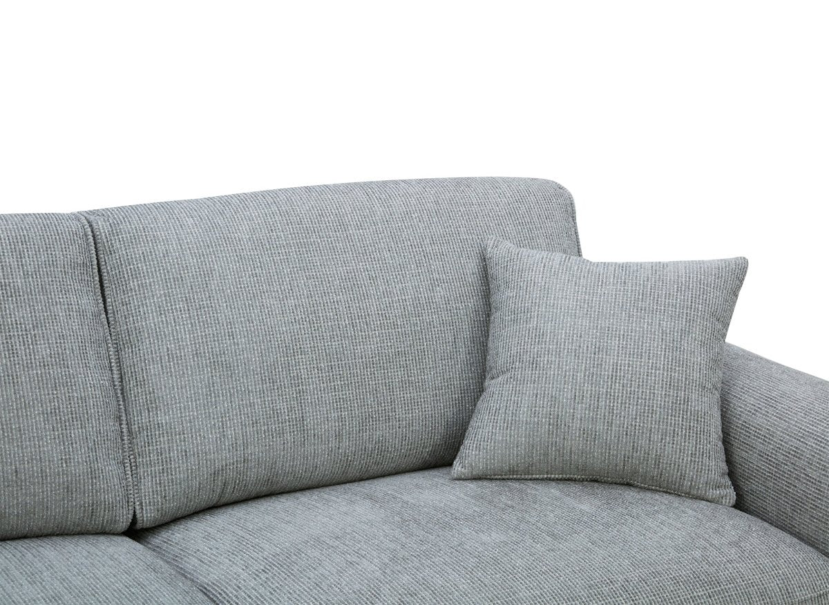 Canapé 3 places en velours chiné gris CARLOTA - DécoInParis