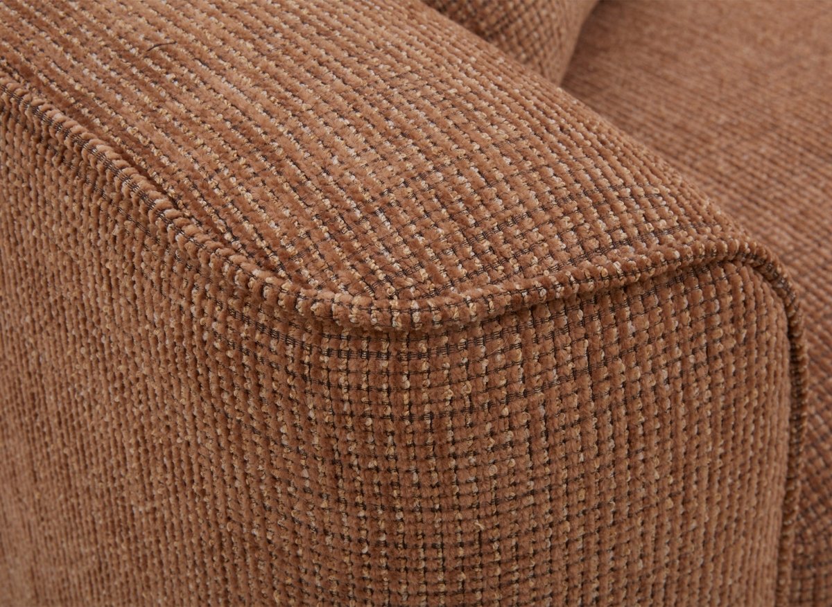 Canapé 3 places en velours chiné terracotta CARLOTA - DécoInParis