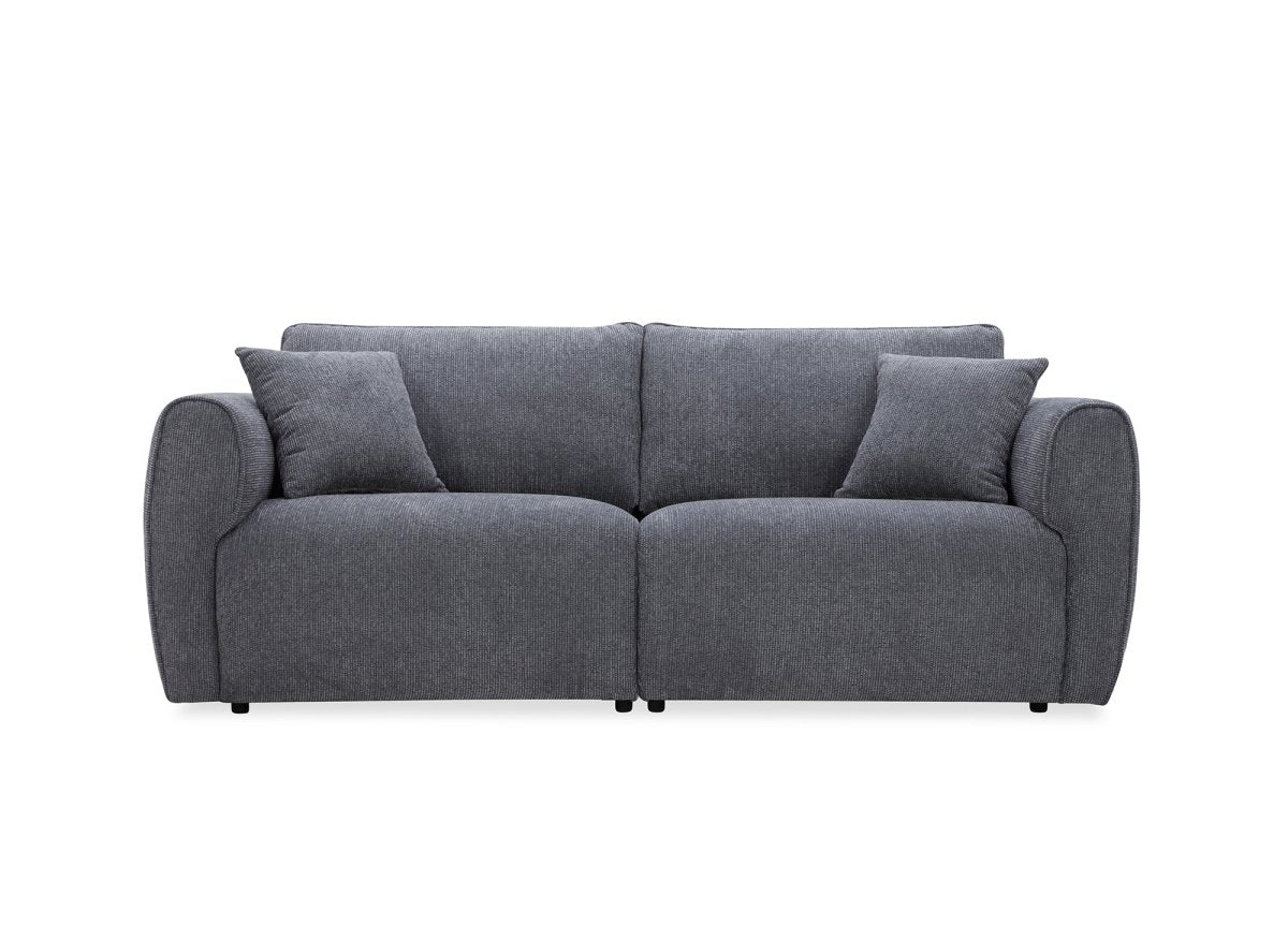 Canapé 3 places en velours texturé gris NALYA - DécoInParis
