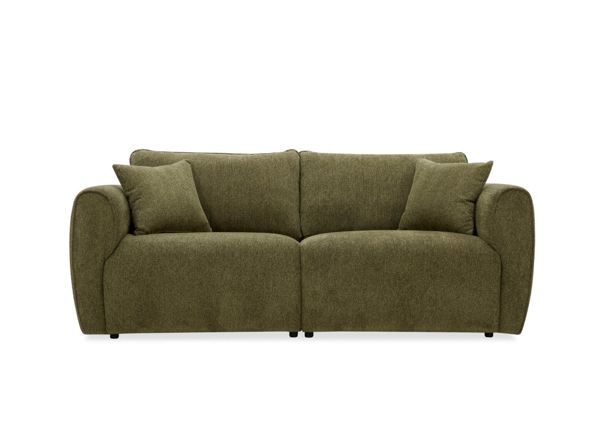 Canapé 3 places en velours texturé vert olive NALYA - DécoInParis