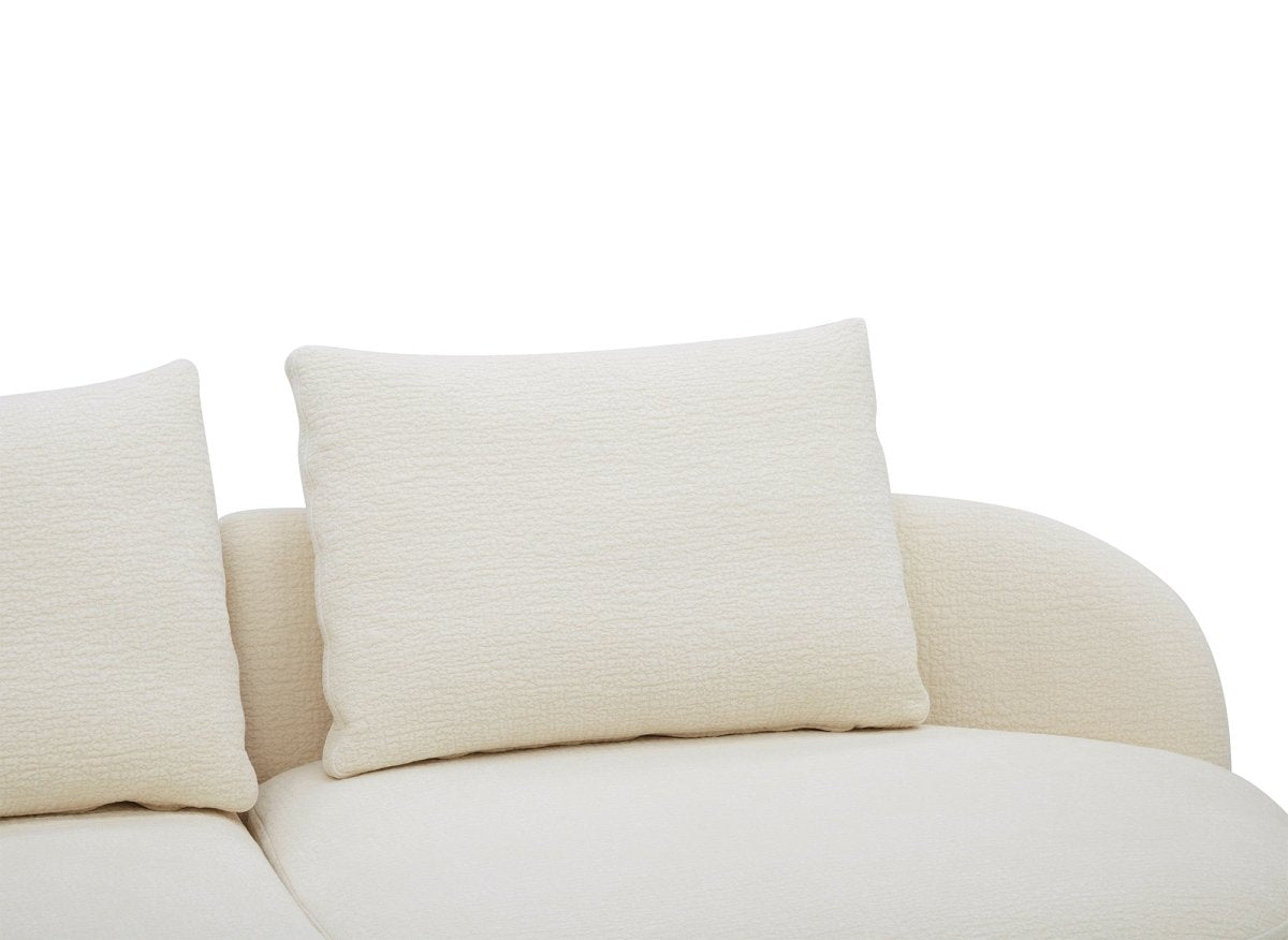 Canapé 4 places en velours tissé écru DARIUS - DécoInParis