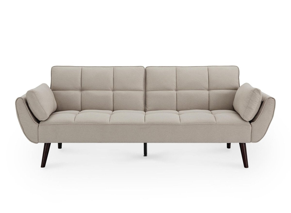 Canapé clic clac 3 places en tissu beige NARA - DécoInParis