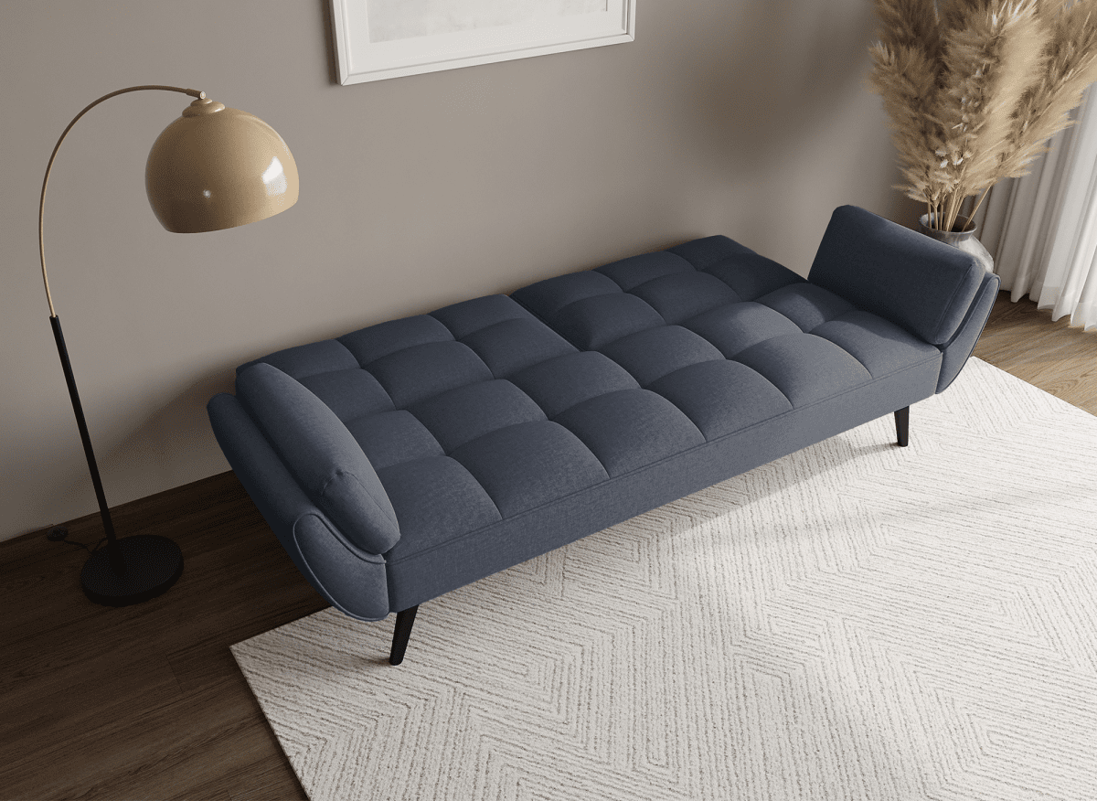 Canapé clic clac 3 places en tissu gris foncé NARA - DécoInParis