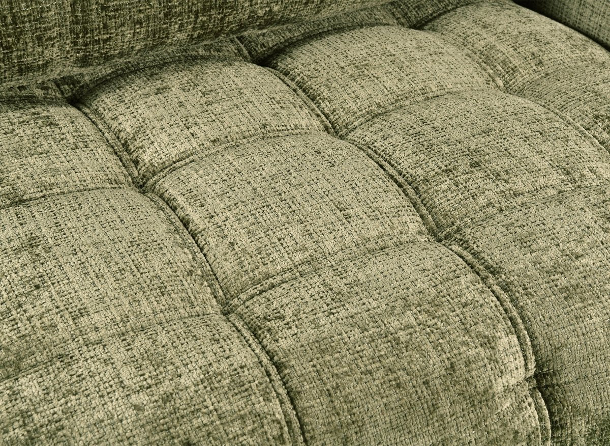 Canapé convertible avec coffre 3 places en velours chiné vert olive RALYA - DécoInParis