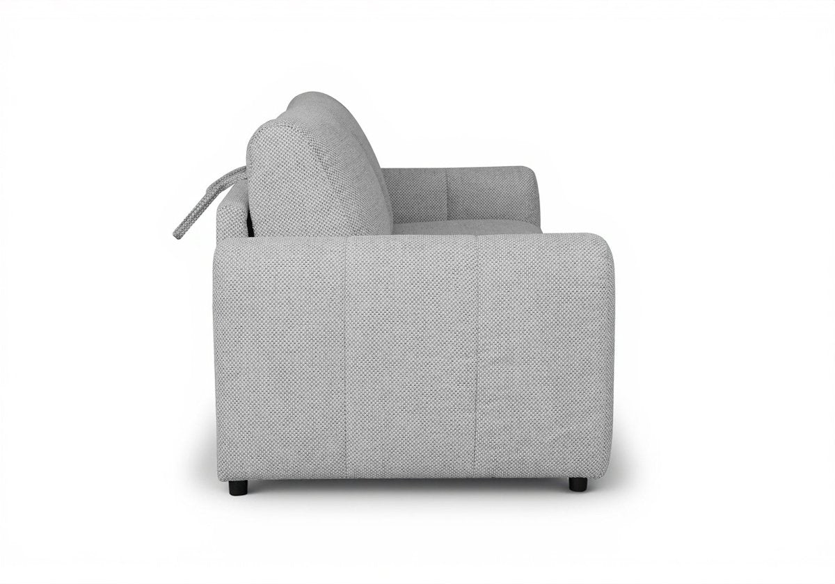 Canapé convertible express 3 places en tissu gris ISANDRO - DécoInParis