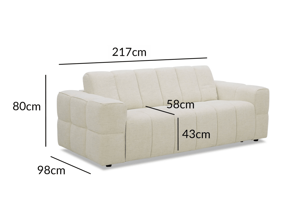 Canapé convertible express 3 places en velours texturé beige BASILE - DécoInParis