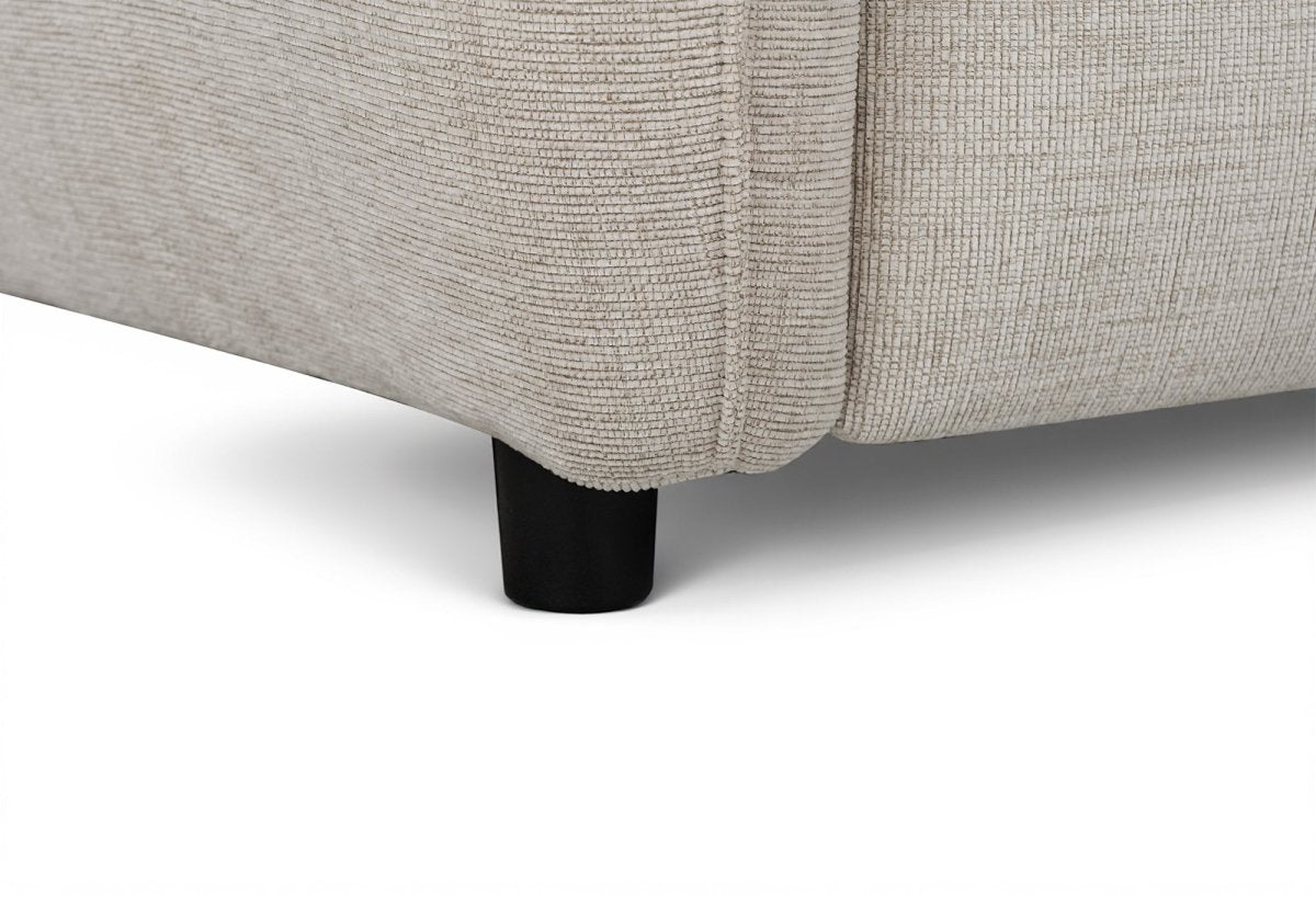 Canapé convertible express 3 places en velours texturé beige CHIARA - DécoInParis