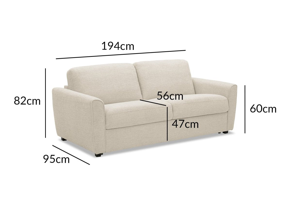 Canapé convertible express 3 places en velours texturé beige KALIANA - DécoInParis