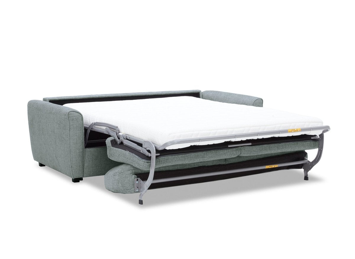 Canapé convertible express 3 places en velours texturé gris KALIANA - DécoInParis