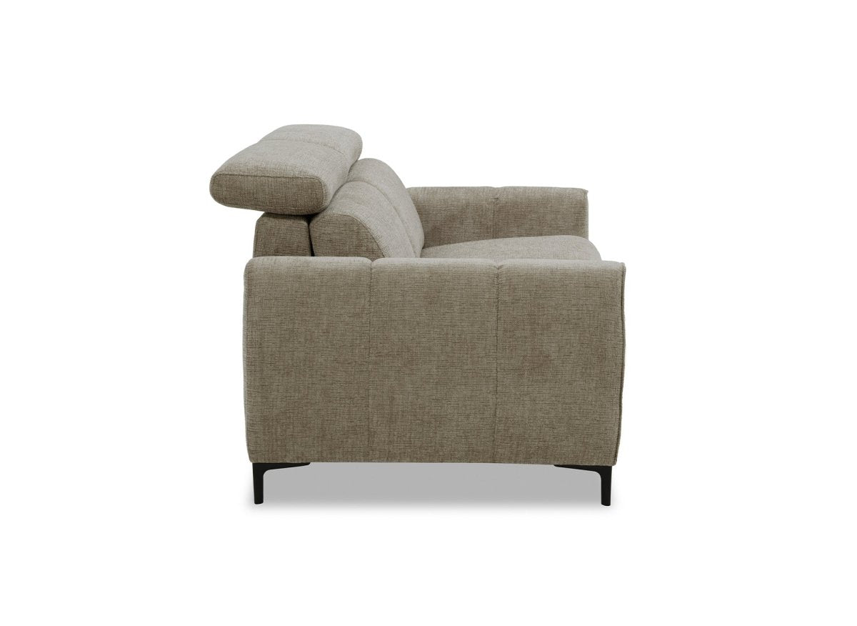 Canapé convertible express 3 places en velours texturé taupe CALEB - DécoInParis