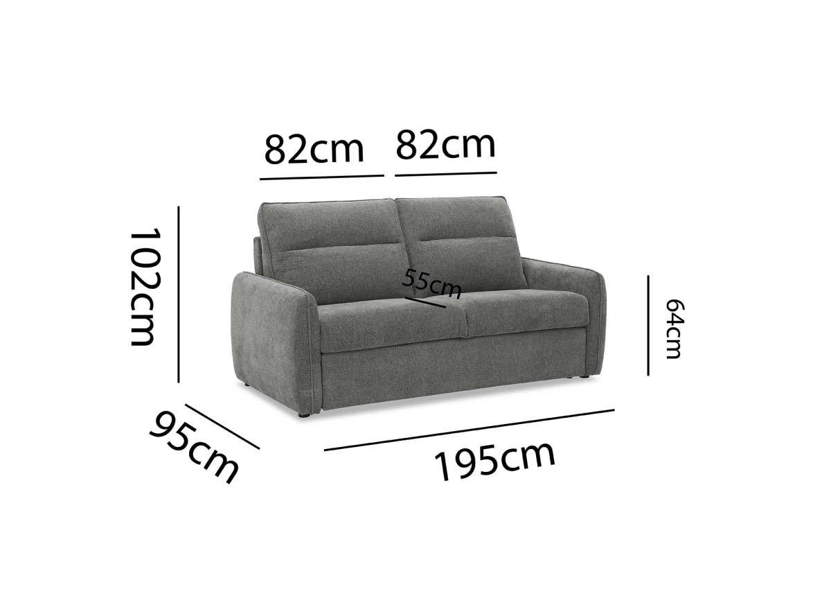 Canapé convertible express 3 places matelas 15 cm en tissu texturé terracotta ADILIO - DécoInParis