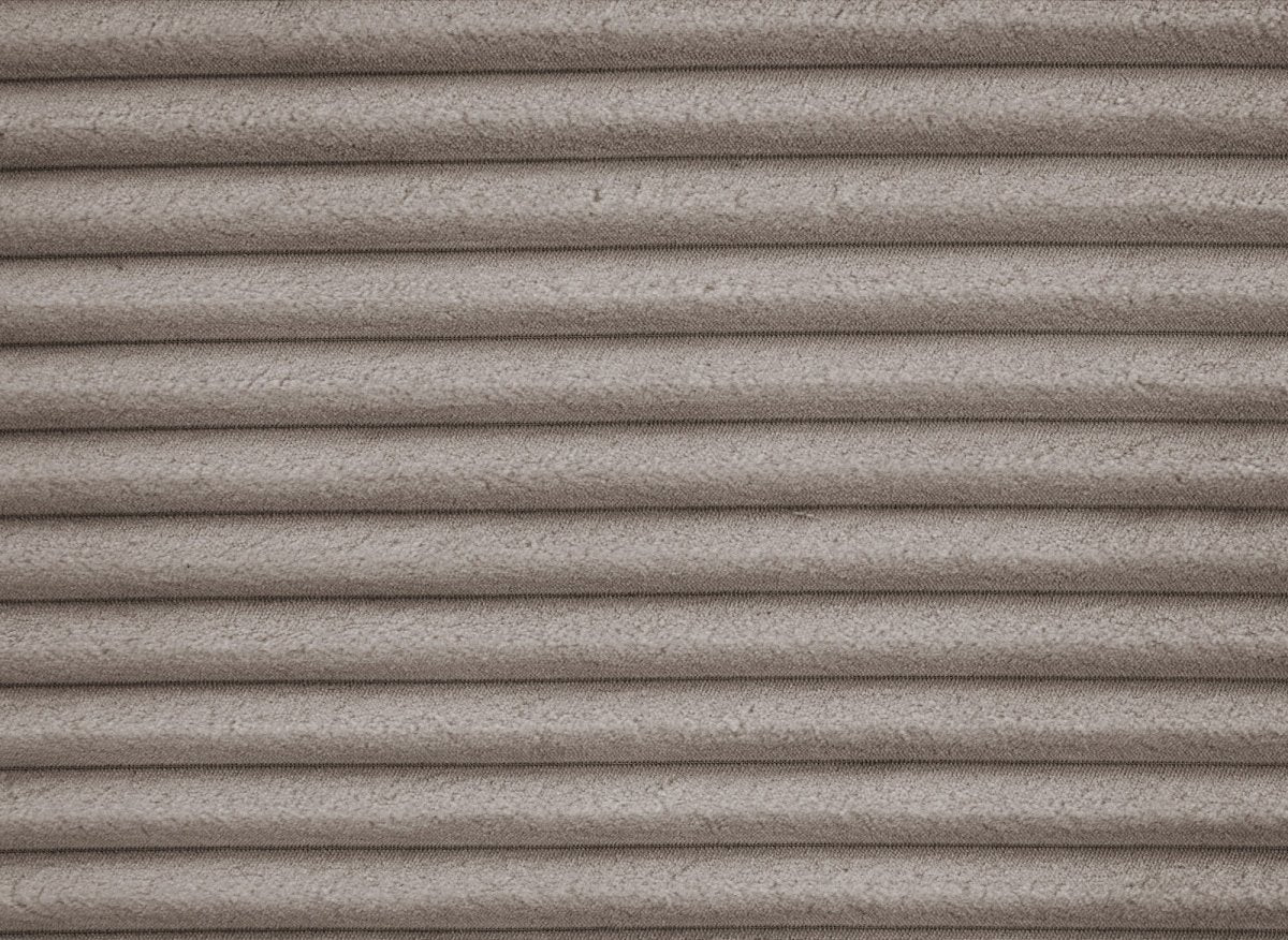 Canapé d'angle convertible avec coffre en velours gros côtelé doux taupe TILDA - Angle gauche - DécoInParis