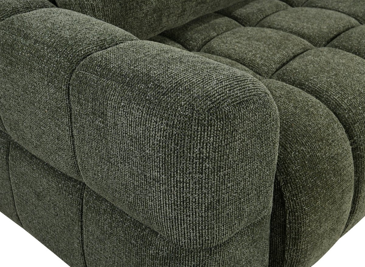 Canapé d'angle convertible avec coffres en velours texturé vert olive NAELIE - Angle droit - DécoInParis