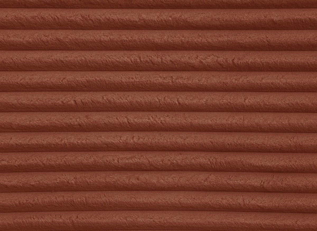 Canapé d'angle convertible avec méridienne et coffre en gros côtelé terracotta TILDA - Angle gauche - DécoInParis