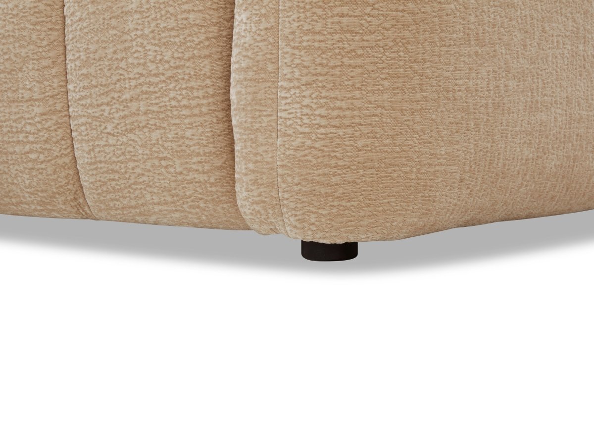 Canapé d'angle en velours tissé beige avec dossier réglable ADONIS - Angle gauche - DécoInParis