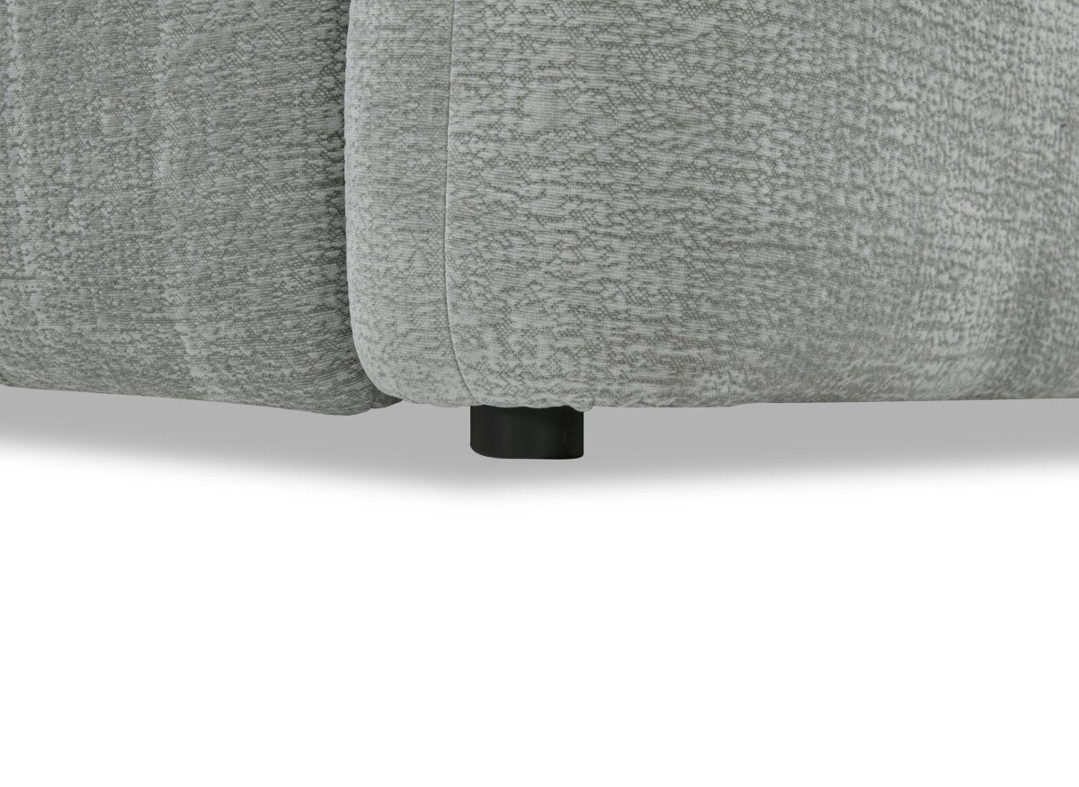 Canapé d'angle en velours tissé gris clair avec dossier réglable ADONIS - Angle gauche - DécoInParis