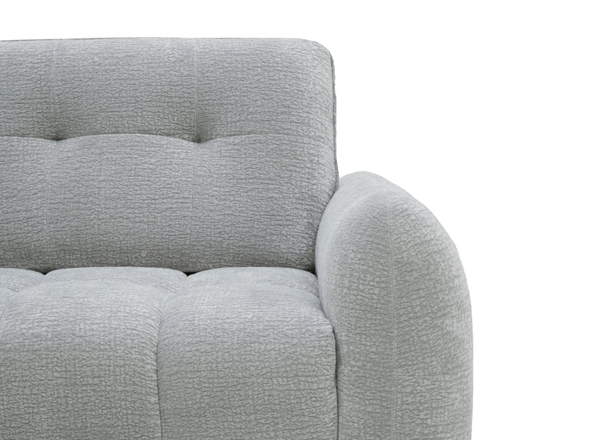 Canapé d'angle en velours tissé gris clair avec dossier réglable ADONIS - Angle gauche - DécoInParis