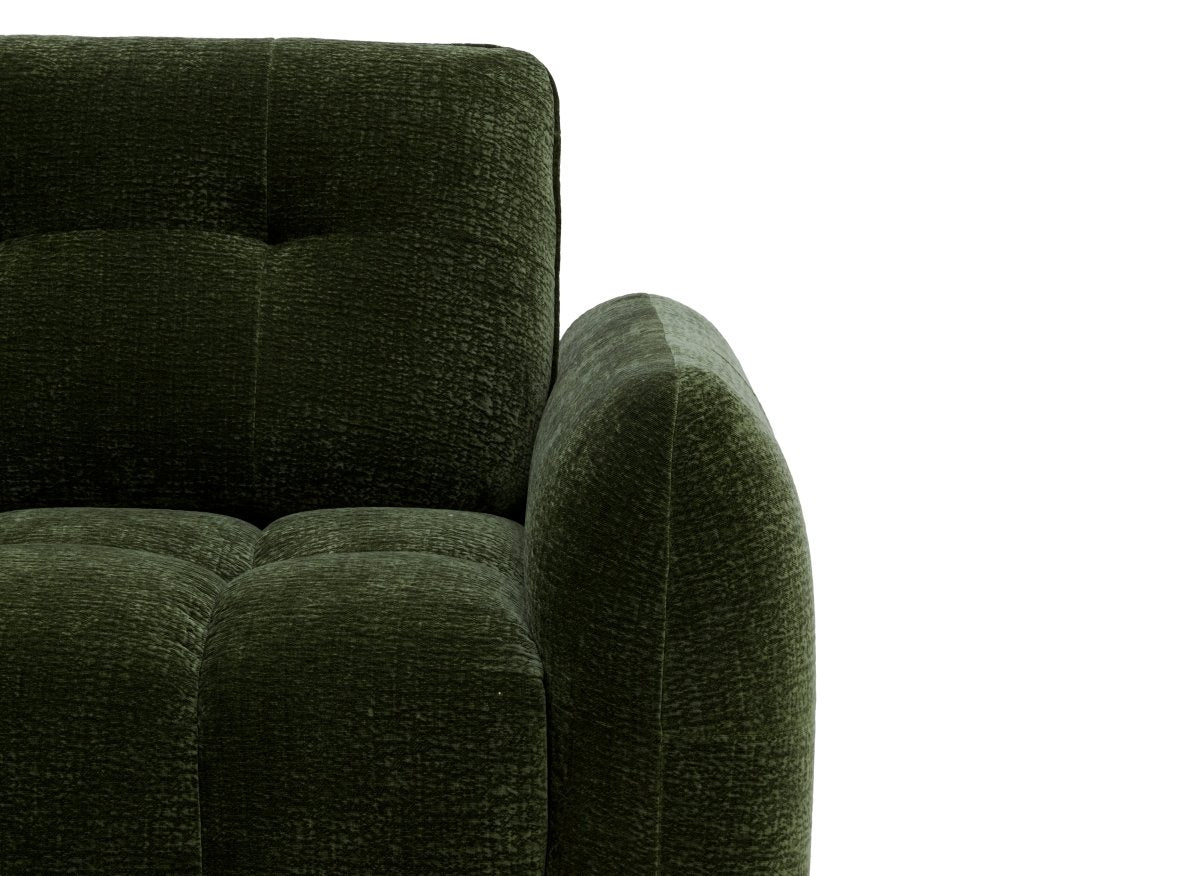 Canapé d'angle en velours tissé vert olive avec dossier réglable ADONIS - Angle gauche - DécoInParis