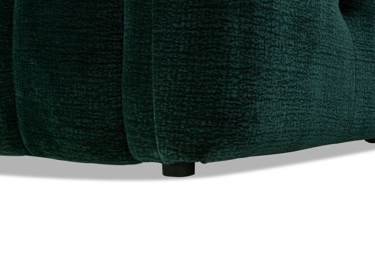 Canapé d'angle en velours tissé vert sapin avec dossier réglable ADONIS - Angle gauche - DécoInParis